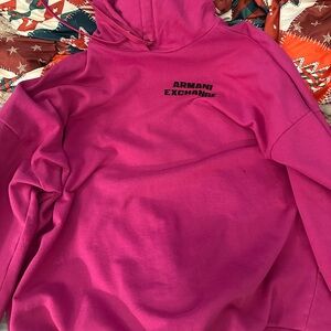 Armani Exchange Pink Hoodie | Logo Sweatshirt